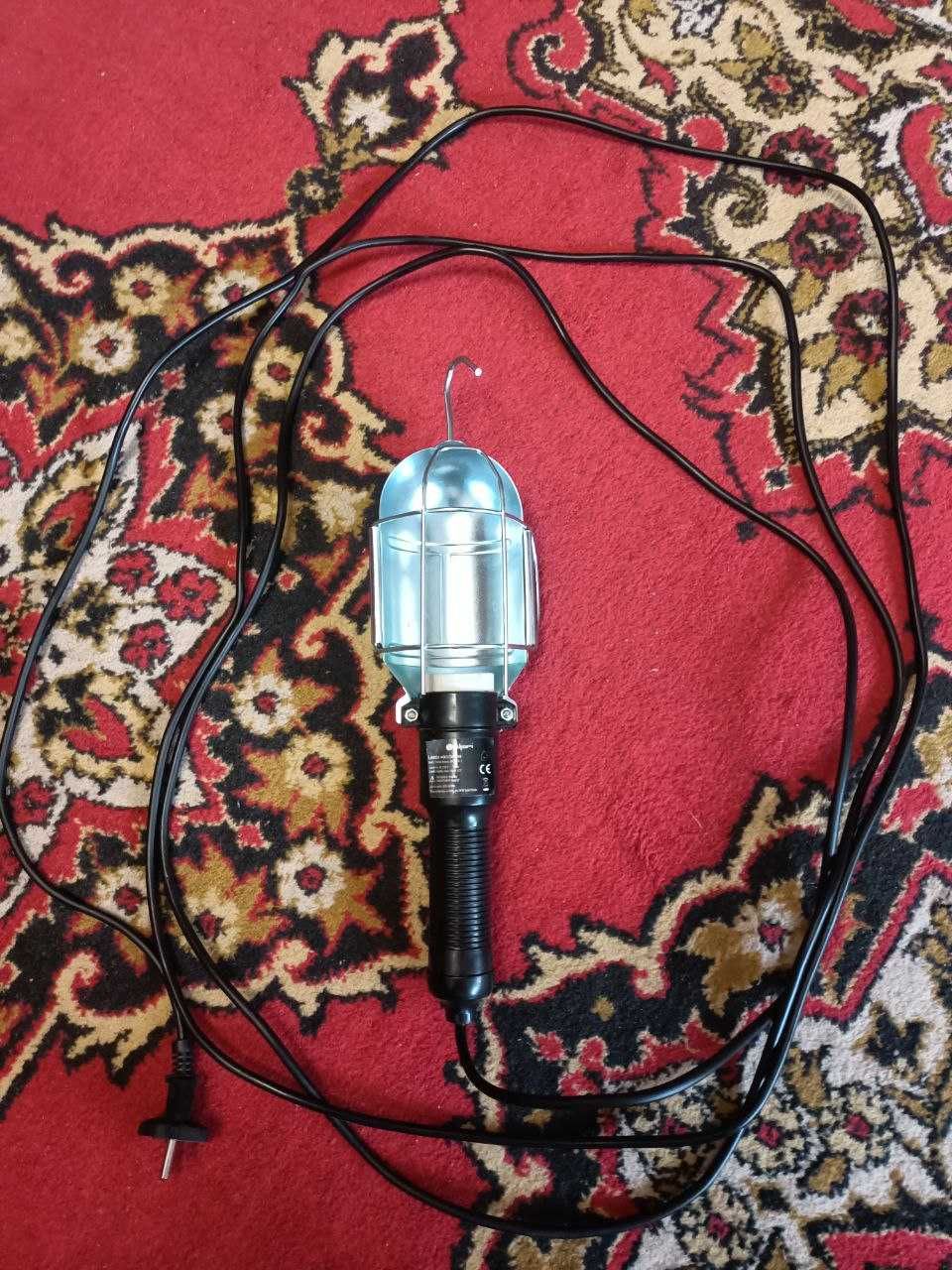 Лампа переносна е27 с виключательом 5 метрів інспекційна