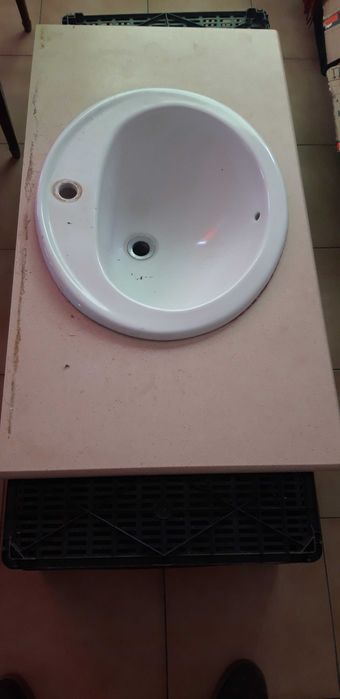 pedra de bancada wc com respetivo lavatorio