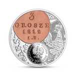 20zł 3 grosze Księstwa Warszawskiego + folder emisyjny NBP