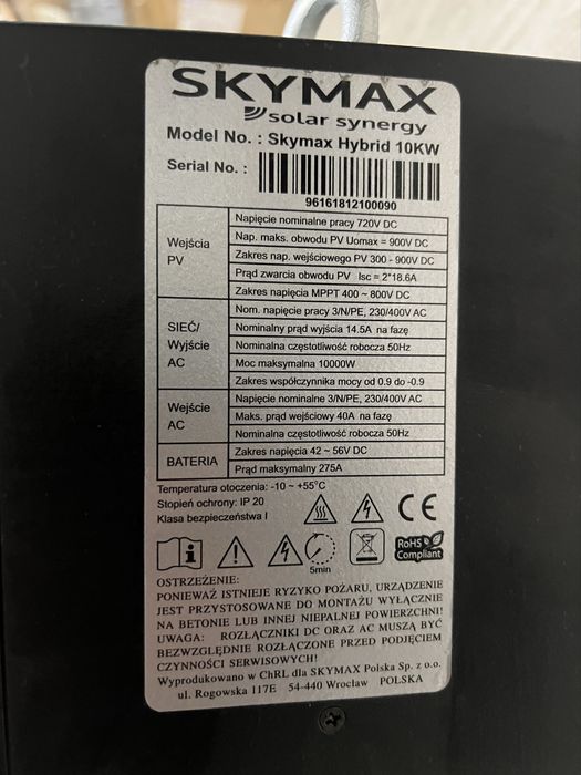 Falownik  hybrydowy SKYMAX 10kW / Inwerter