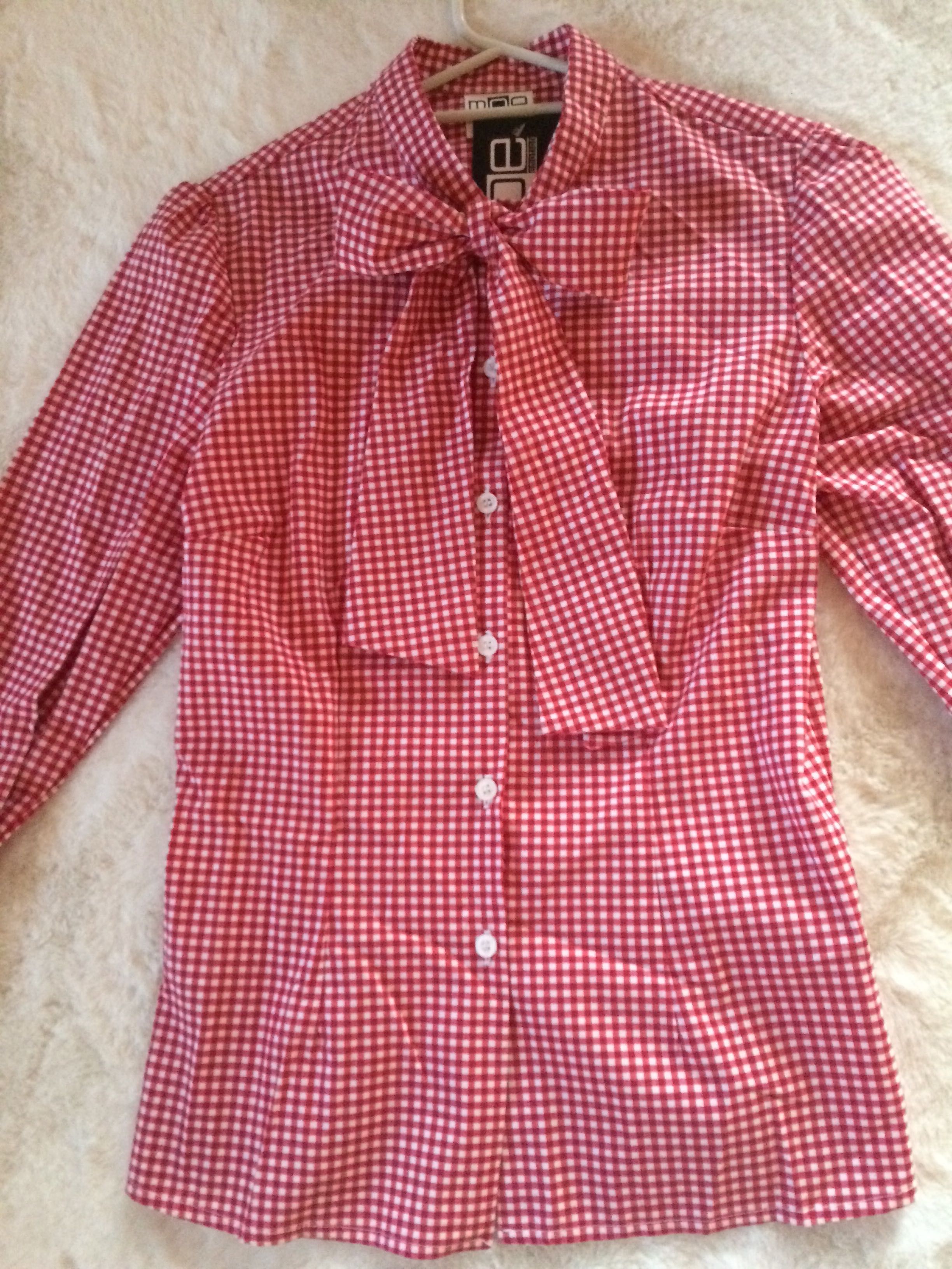 Koszula w kratkę elegancka biało- czerwona Kokarda