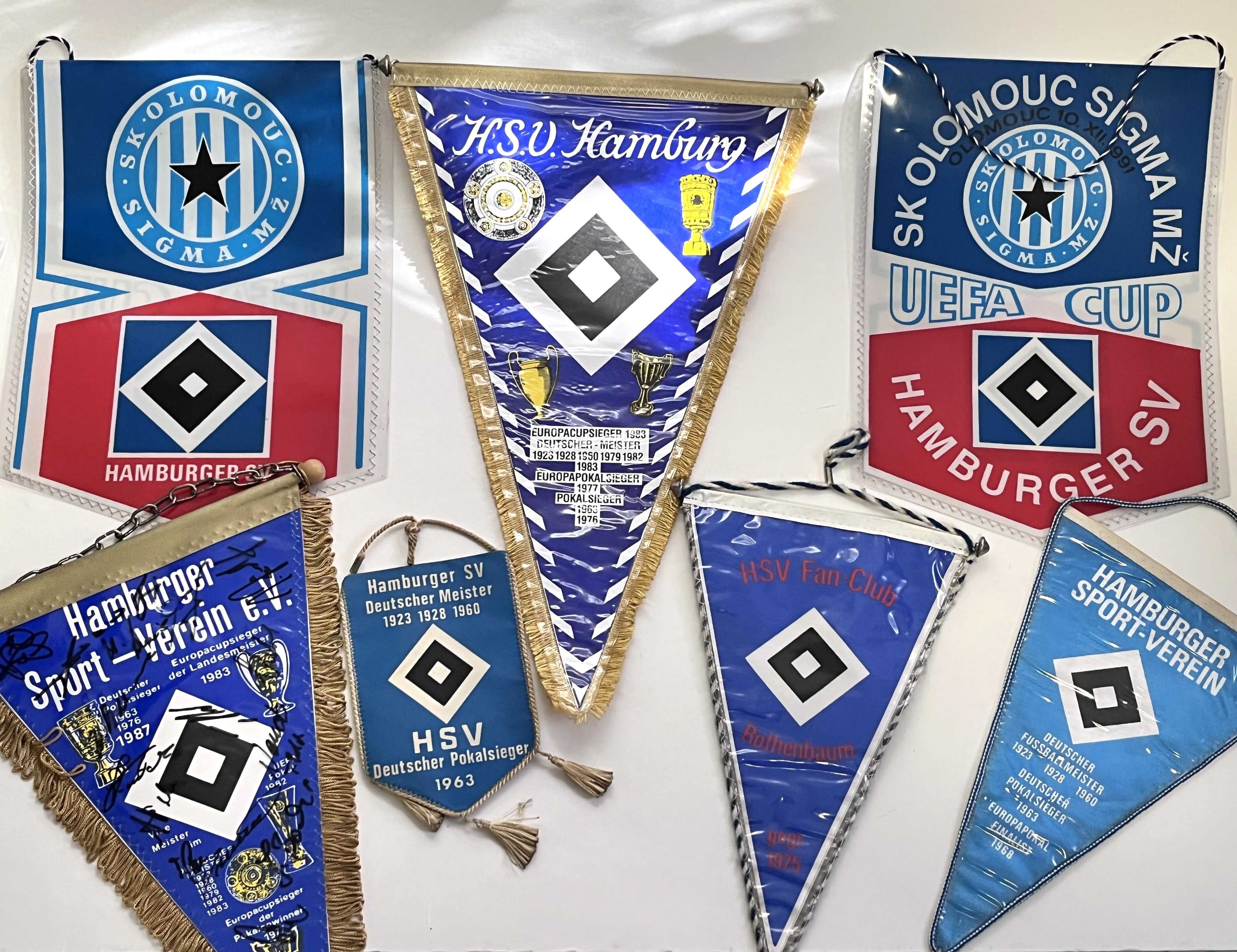 7x kolekcjonerskie proporczyki HSV Hamburg! piłka nożna