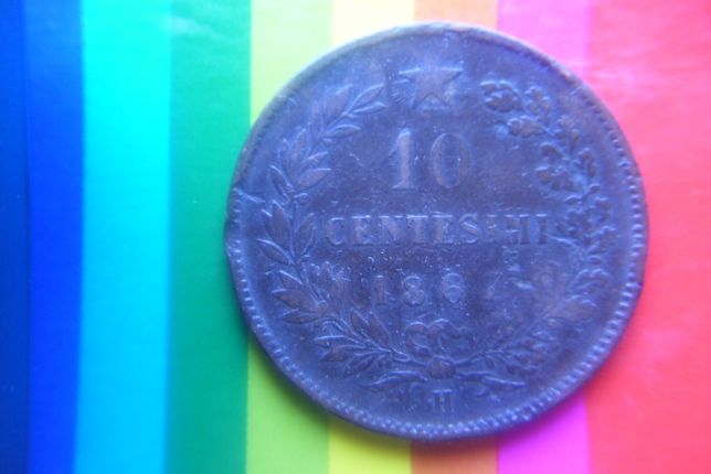 Stare monety 10 centymów H 1867 Włochy