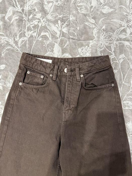Джинси шоколадного коричневого кольору ZARA мом