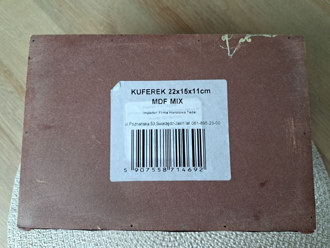 Kuferek MDF decoupage paryż brązowy skrzynka pojemnik kontener