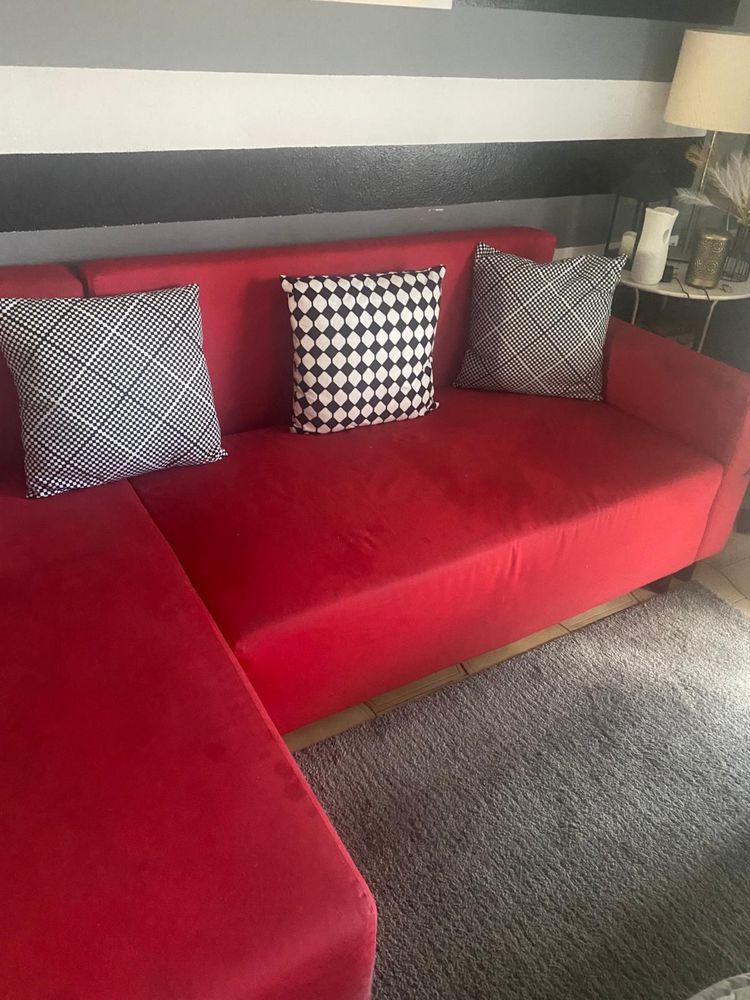 Sofá Vermelho com chaise long
