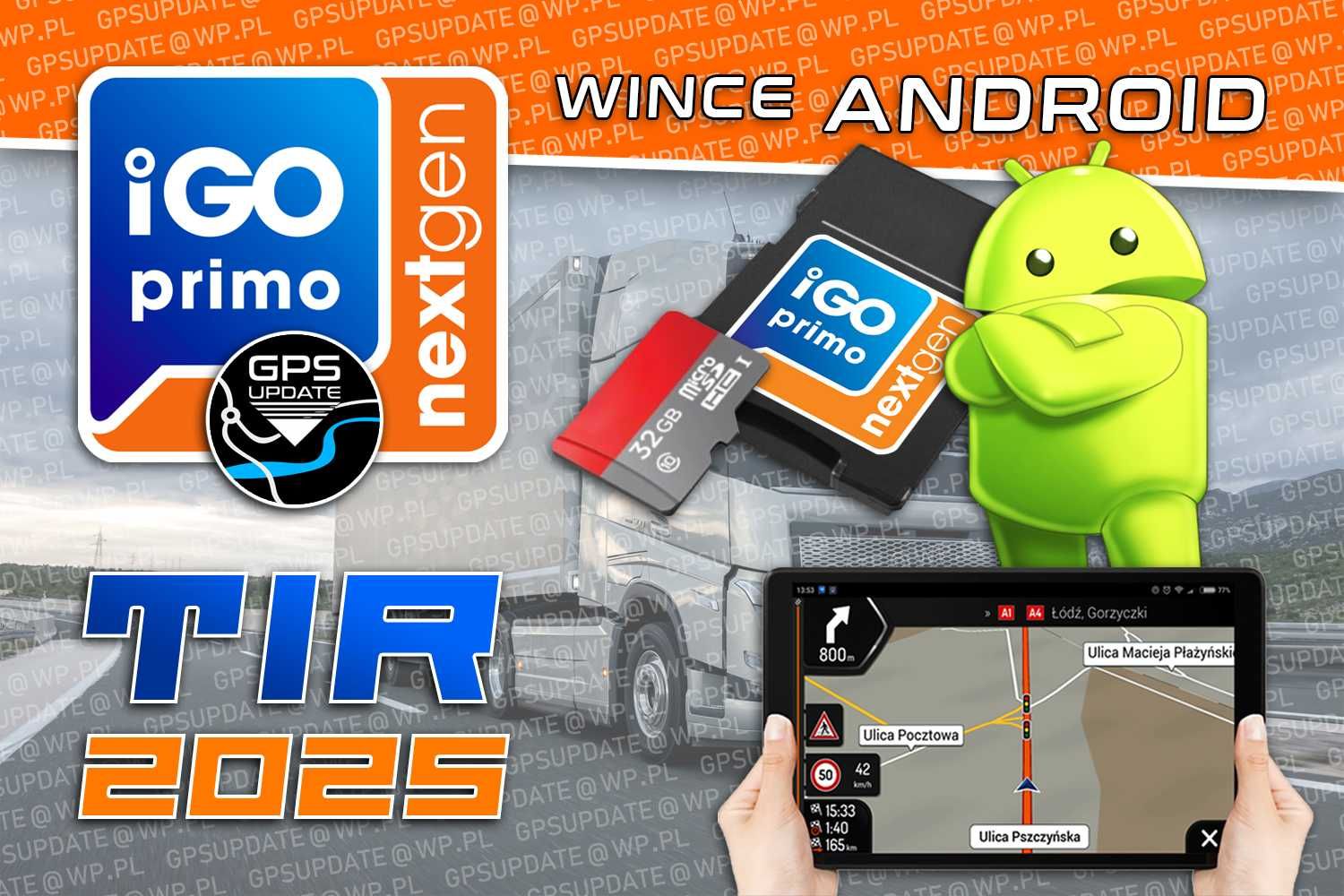 Mapy Nawigacja iGO 2025 Ciężarówka TIR Android 15 Windows Nextgen