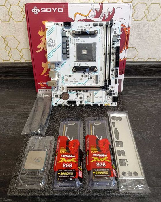 Ryzen 5 3600 + Материнська плата B450 AM4 + 16 GB DDR4 3200 Комплект