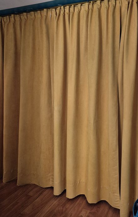 Zasłona zaciemniająca miodowa źółta 200x280 cm gruby welur
