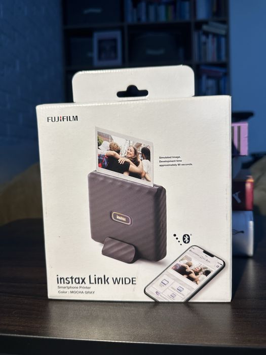 Instax Link Wide Mocha Gray – drukarka do zdjęć, jak nowa