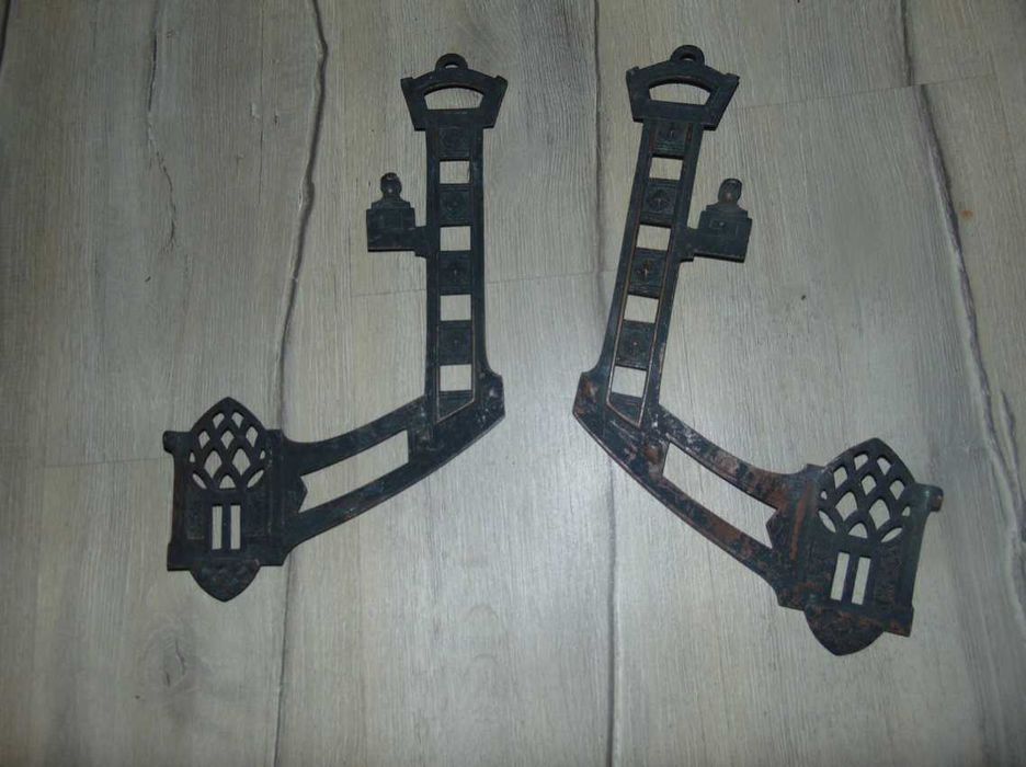 Secesyjne mosiężne ramiona lampa naftowa wys.32,5 cm.całość