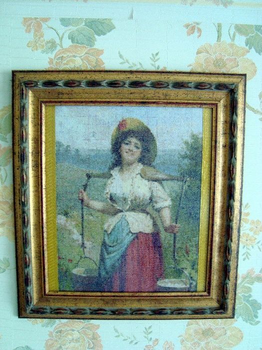 Вышивка крестом. Девушка с коромыслом