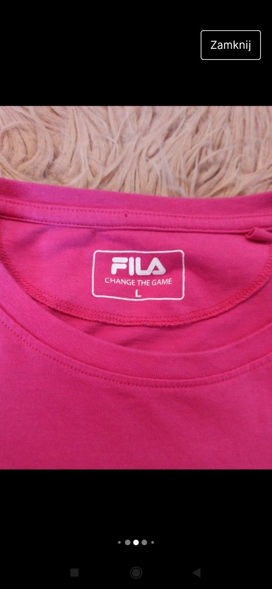 Fila L oversizowy t-shirt crop top