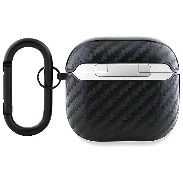 Etui BMW Carbon Double Metal Logo na AirPods 4 - czarne