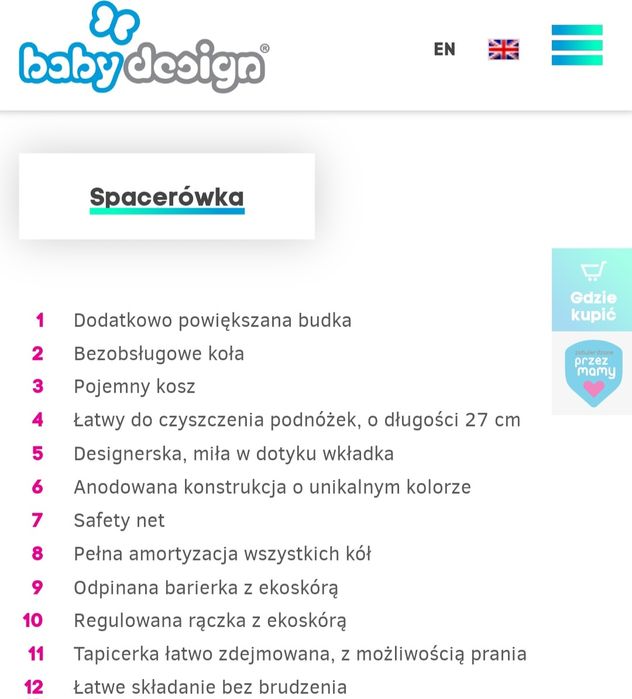 Wózek spacerówka babydesing Wave