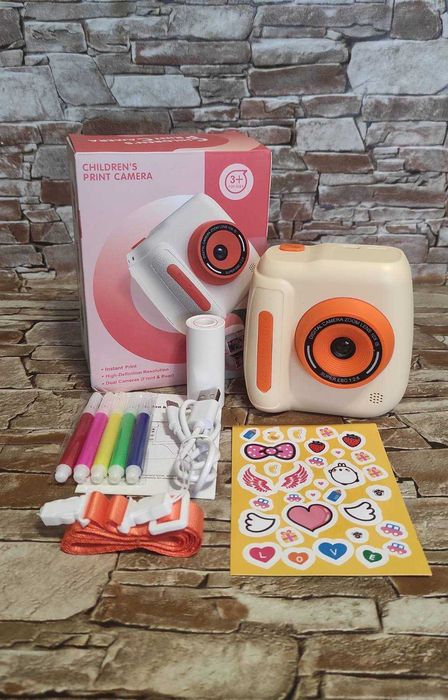 Дитячий фотоапарат D102 / Миттєвий друк / Термодрук без фарби