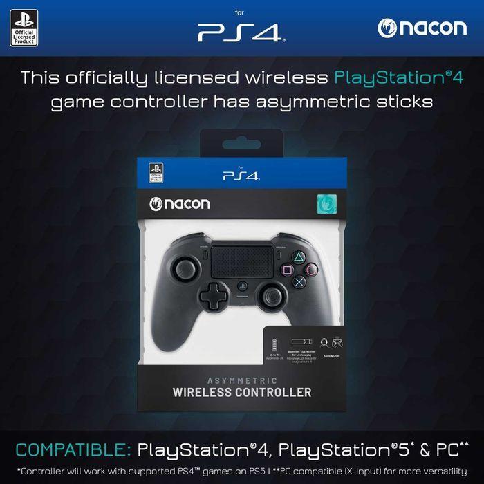 Pad PS4 NACON asymetryczny z gniazdem słuchawkowym 3.5 Czarny NOWY