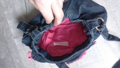 torebka jeansowa z aplikacją dla dziewczynki