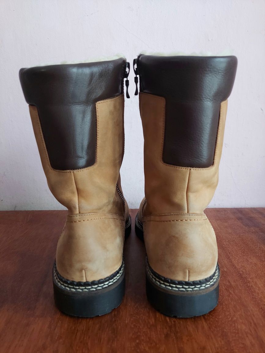 Чобітки ботинки зимові мисливські kandahar camel  кожані на меху оригі