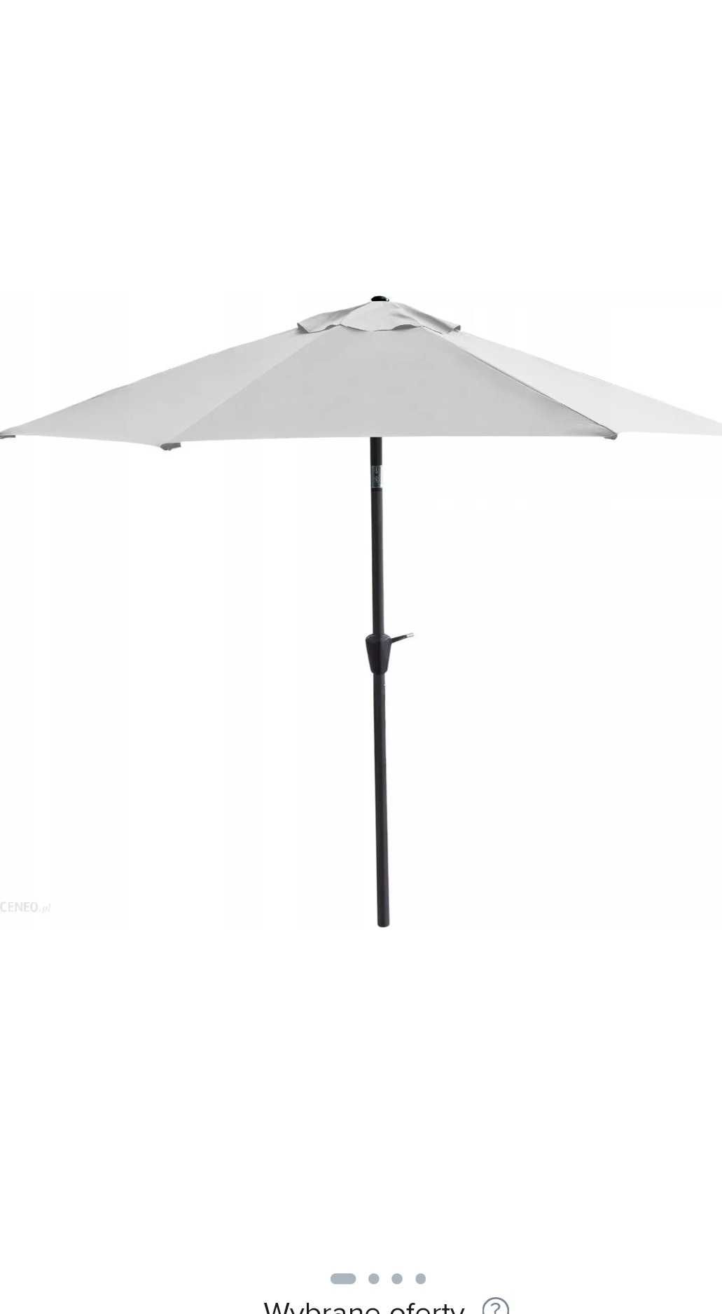 Parasol polokragly jasny szary