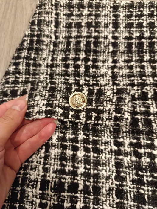 Твидовая мини юбка в стиле chanel