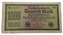 Stary Banknot Niemcy 1000 marek 1922