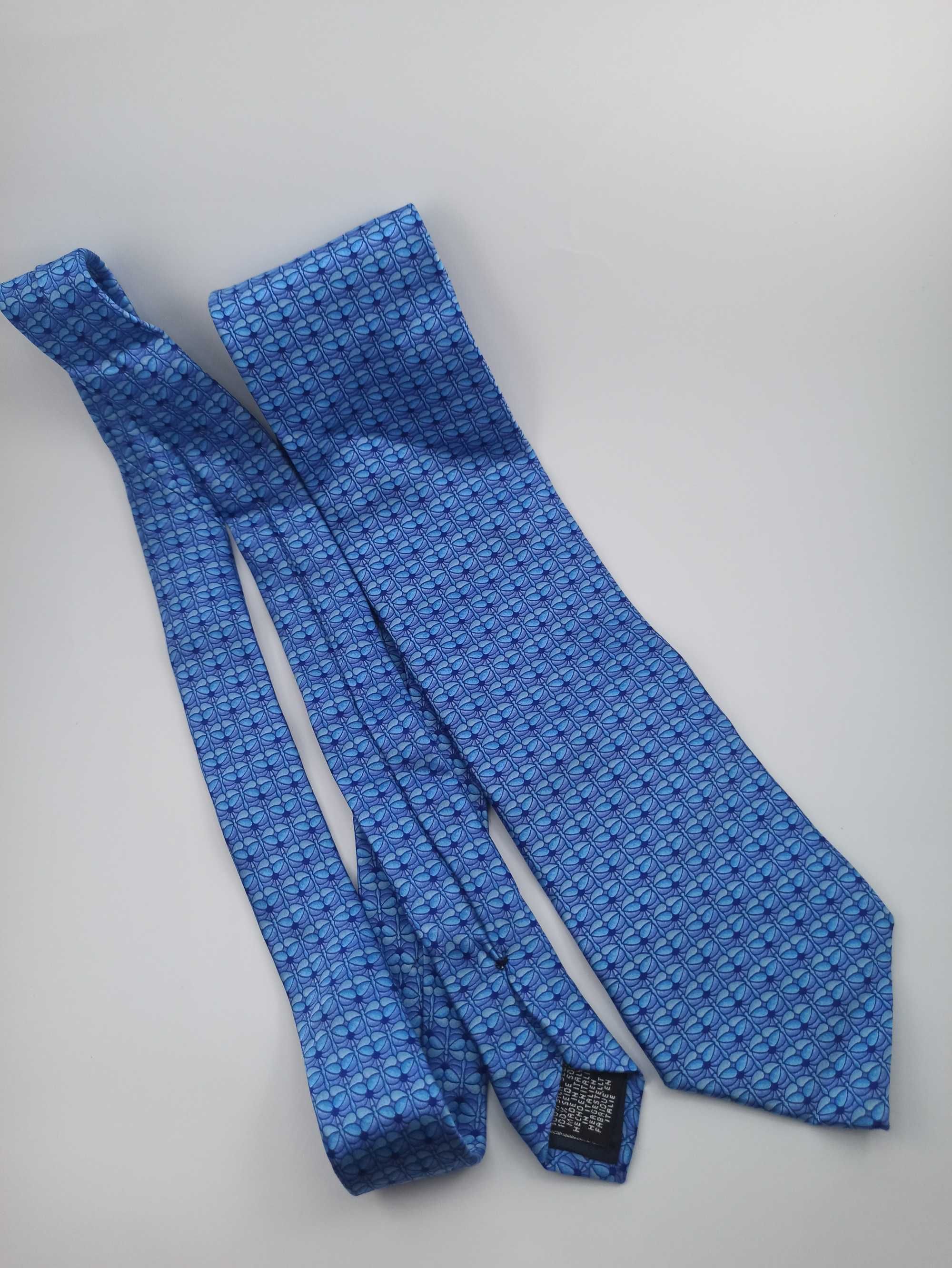 Tie Rack niebieski jedwabny krawat w motyle ważki