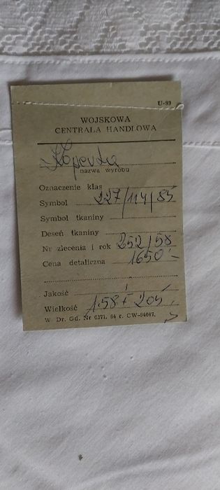 Pościel białą 100 % bawełna z lat 85-tych