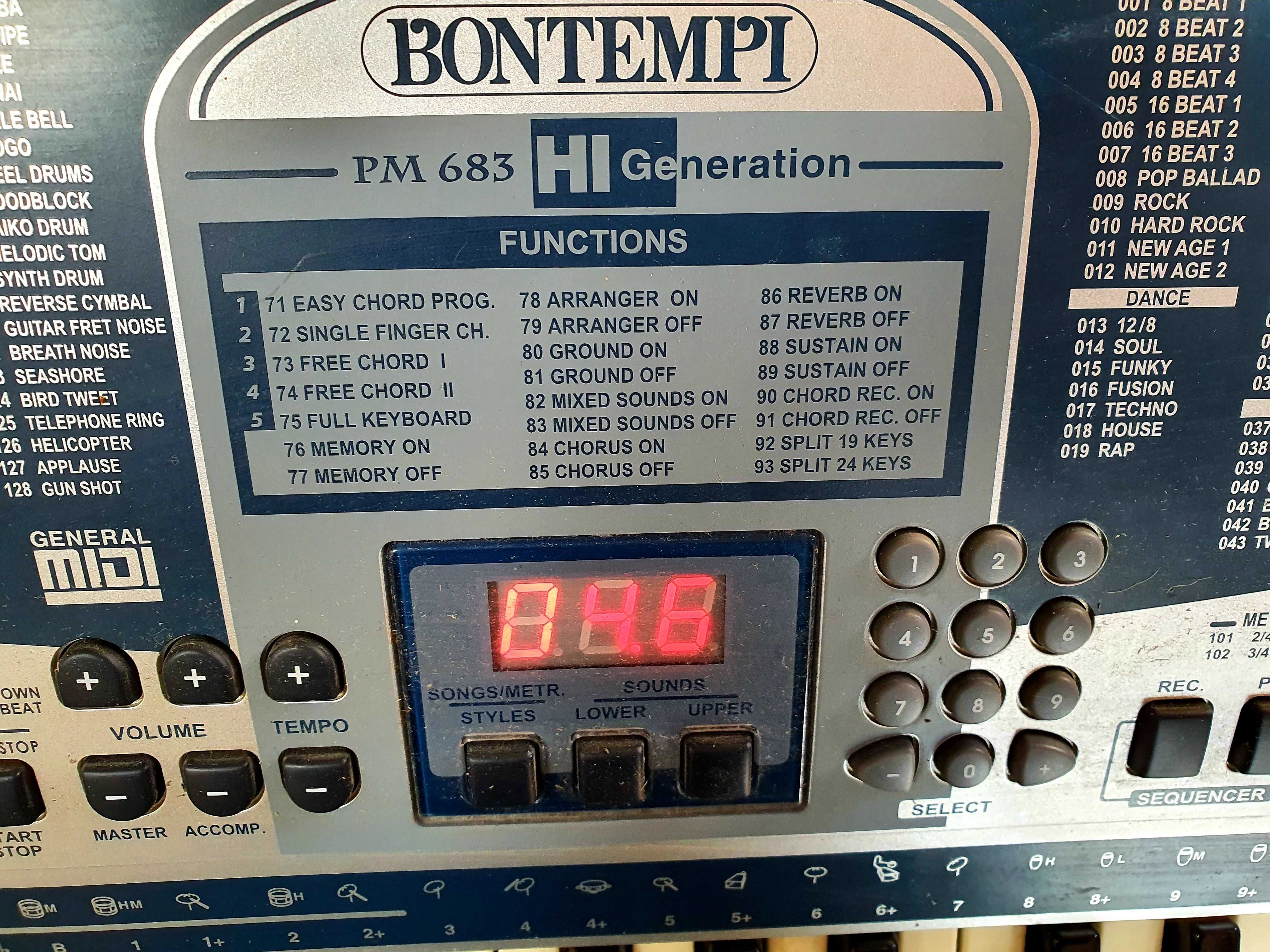 Keyboard Bontempi z nagrywaniem, MIDI, świetne do nauki