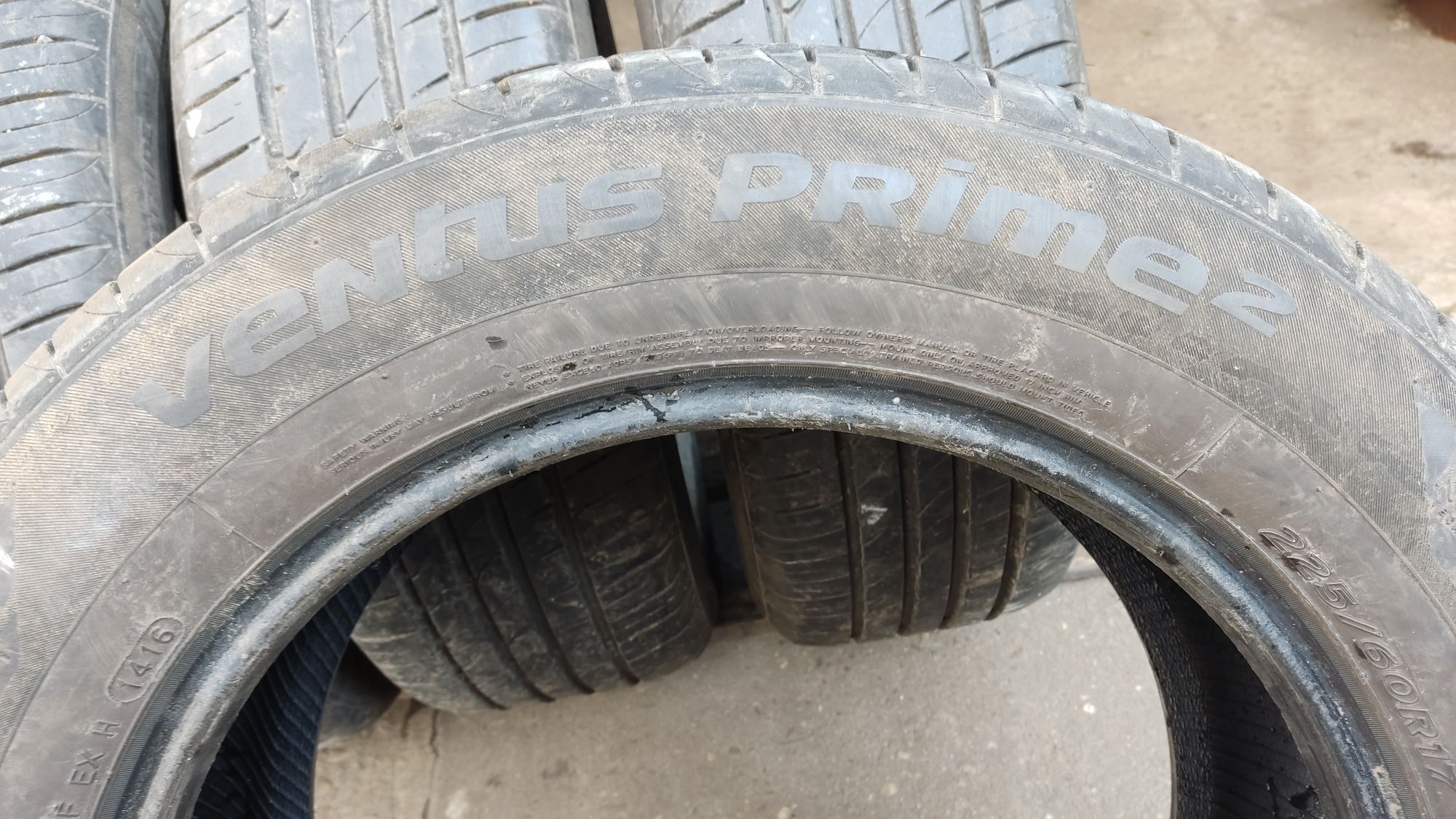 Opony letnie Hankook 225/60-17.  7mm