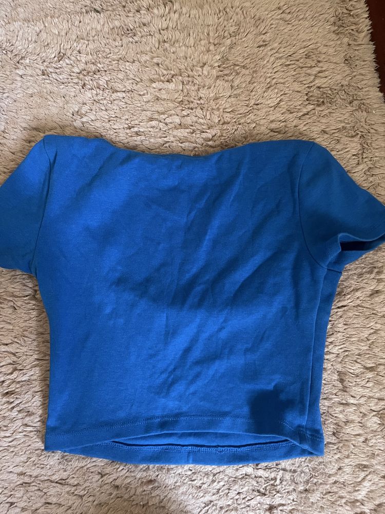 Top zara Azul com decote