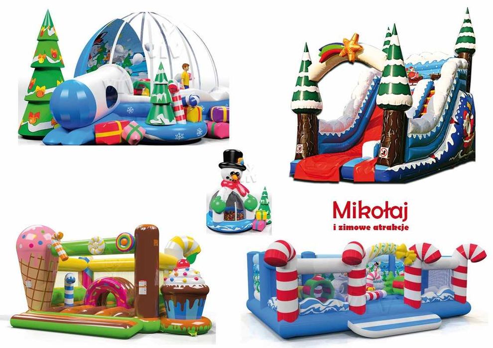Imprezy z Mikołajem, zimowe dekoracje, dmuchańce, animacje, snowtubing