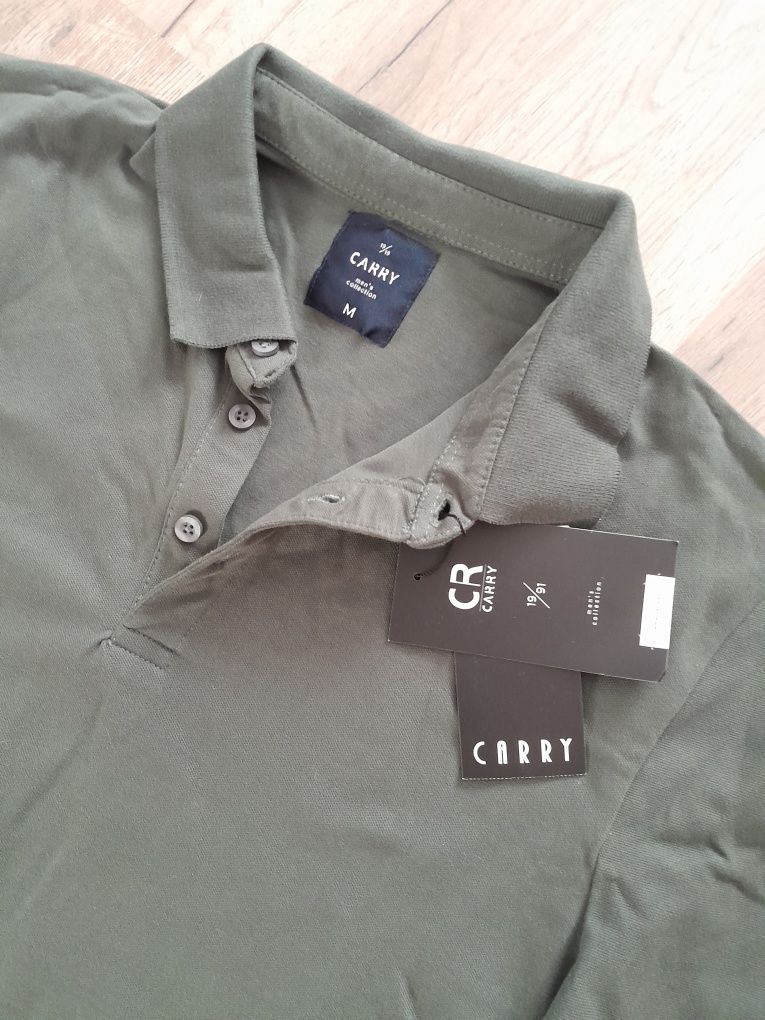 T-shirt koszulka męska zielona Polo CARRY