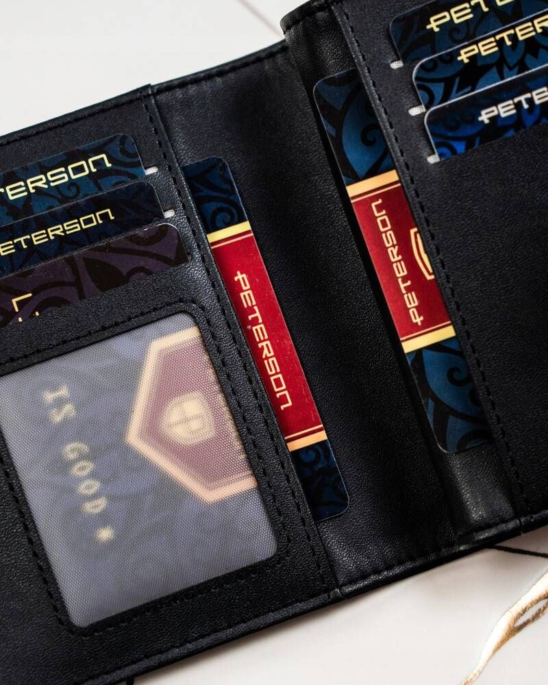 stylowy, średni portfel damski ze skóry ekologicznej - peterson