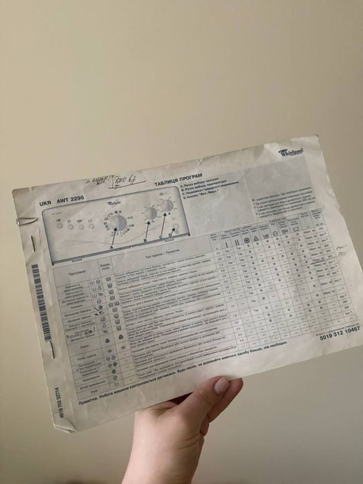 Пральна машина Whirlpool AWT 2296