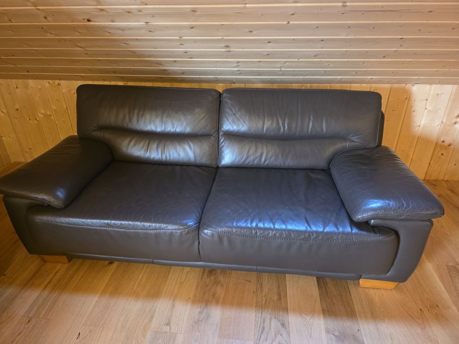 Zestaw wypoczynkowy skóra naturalna super stan