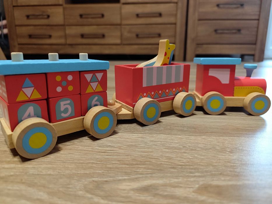 Trefl zabawka drewniana pociąg drewniany Train Africa