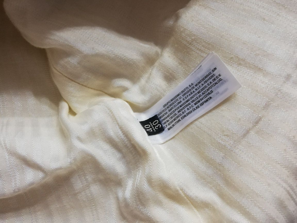 Casaco branco pérola Massimo Dutti