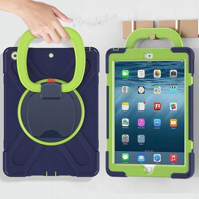 Etui do iPad 9/8/7 10.2" z Podstawką i Paskiem na Ramię Granatowe