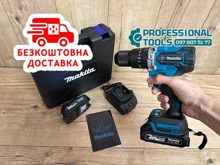 Акумуляторний шуруповерт для закручування шурупів Makita DHP485 + удар