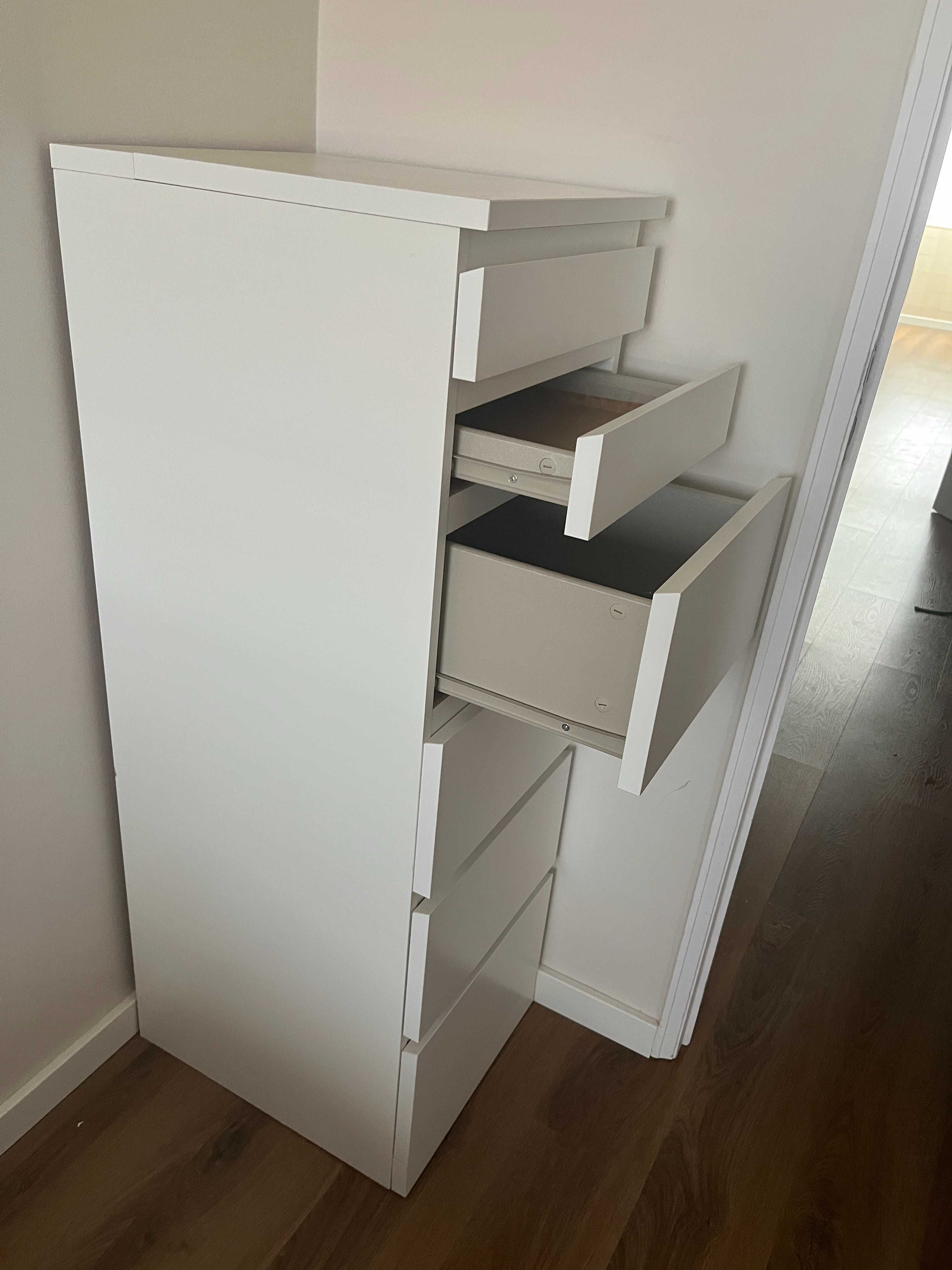 Ikea MALM cómoda com 6 gavetas e espelho