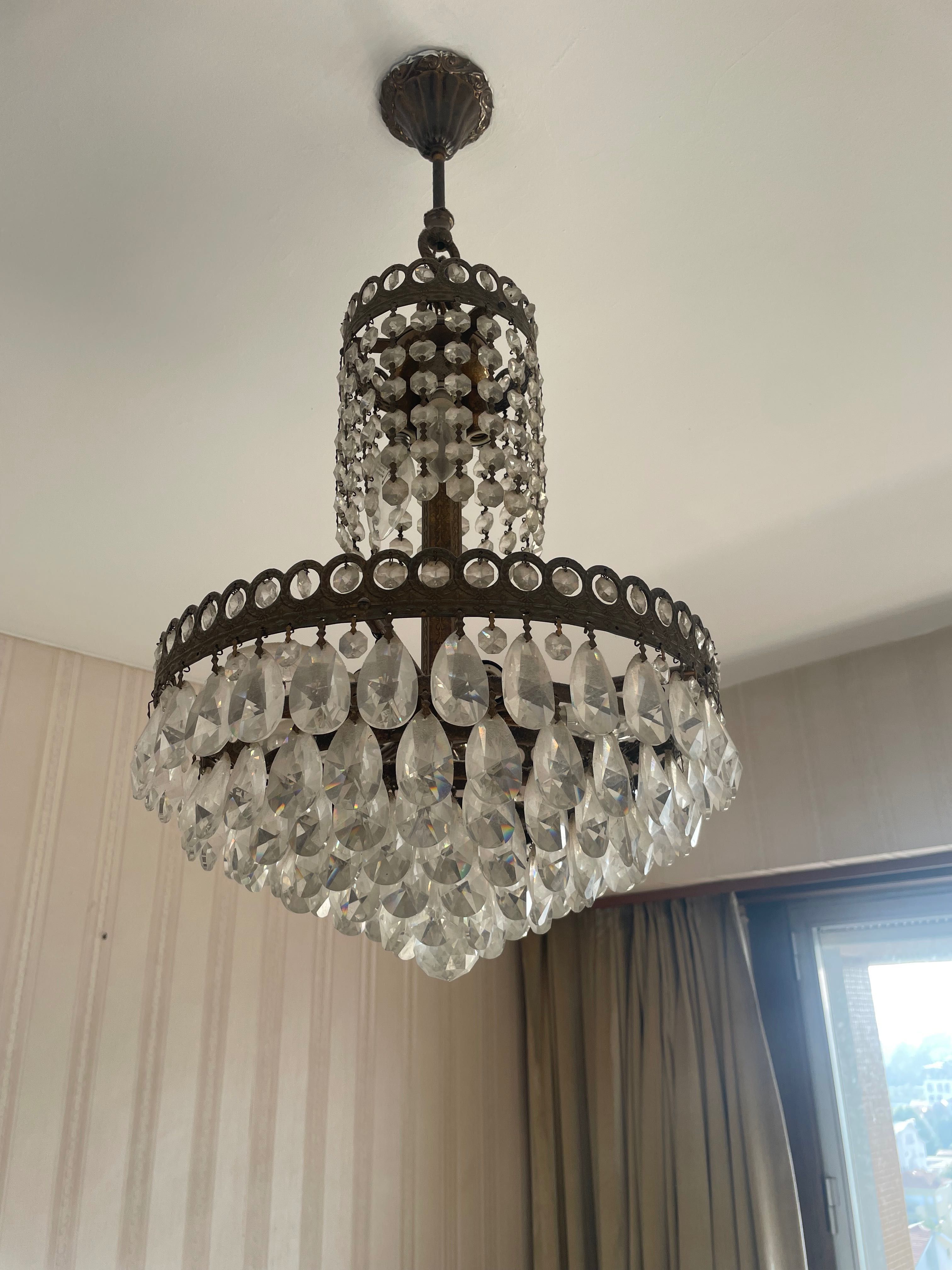 3 lustres, de cristal