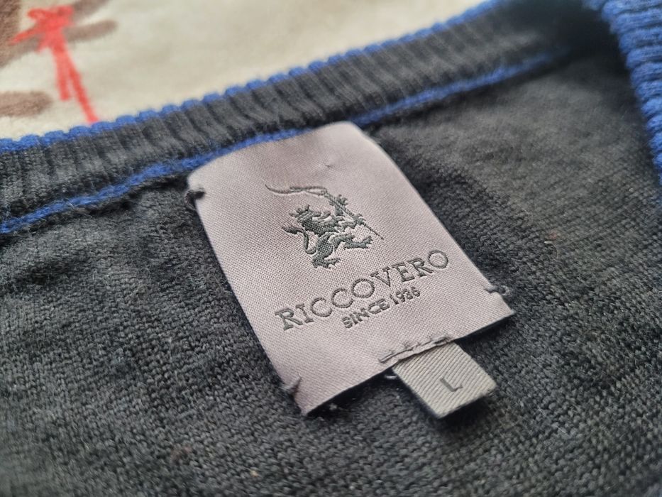 RICCOVERO r L M XL wełniany sweter merino 100proc termiczny swetr