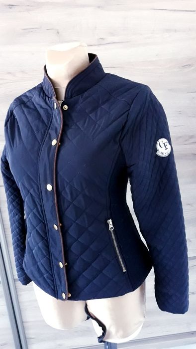 CHIARA FORTHI***Elegancka stylowa granatowa kurtka roz 36 S