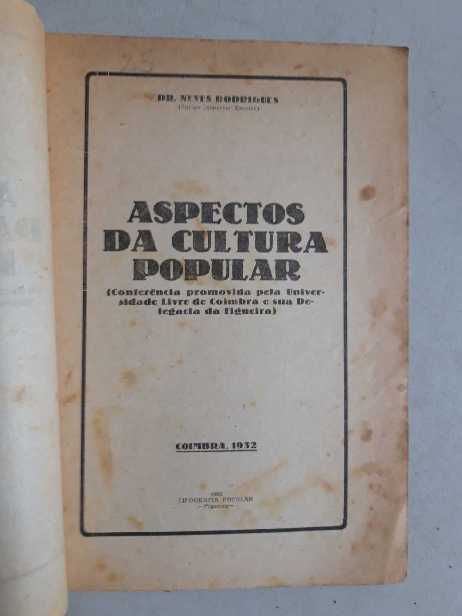 Livro PA-7 - Dr. Neves Rodrígues - Aspectos da Cultura Popular