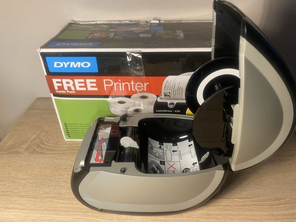 Drukarka Termiczna Dymo 450 Labelwriter + Zasilacz, Rolka