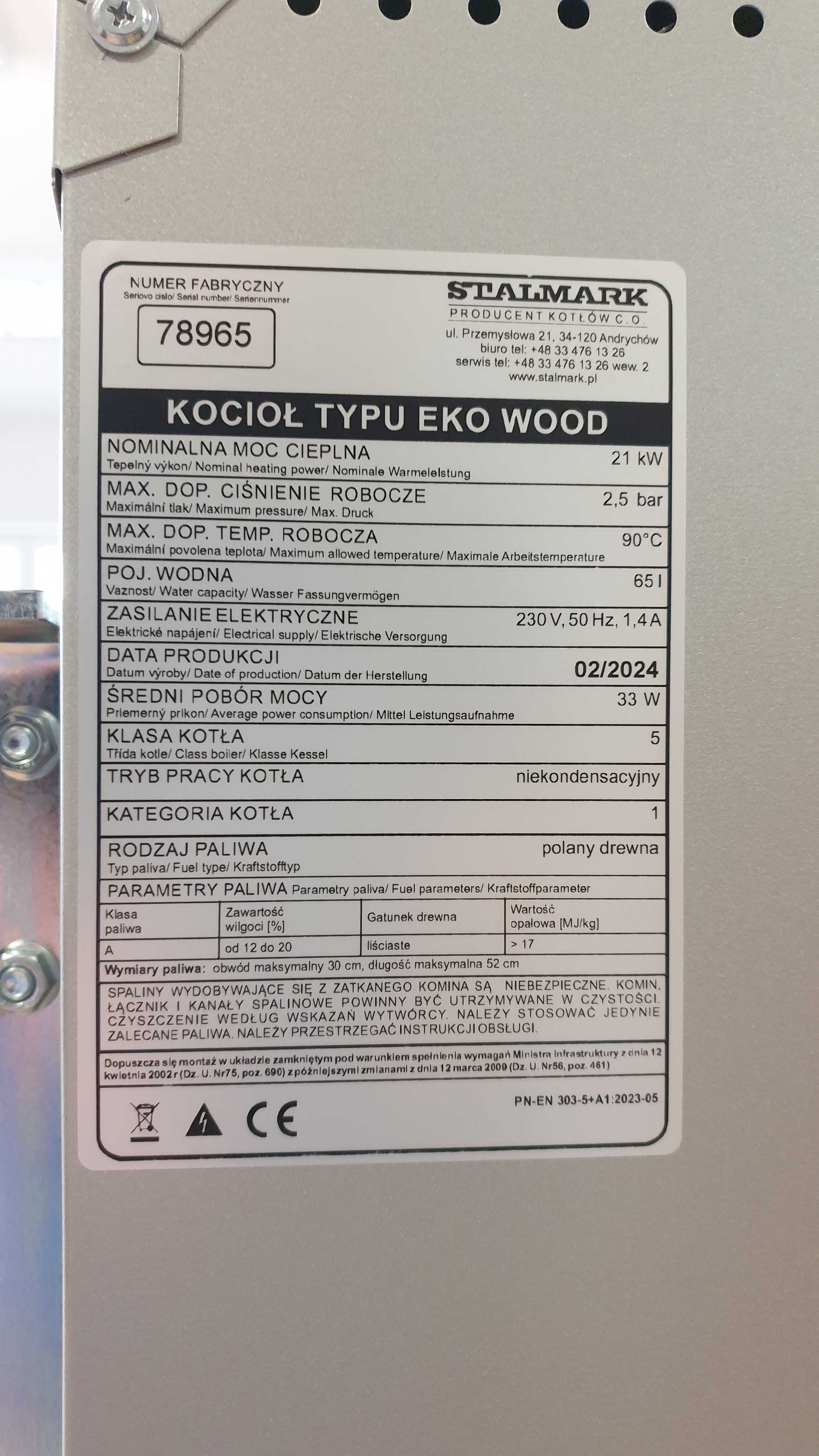 STALMARK Eko Wood 21kW kocioł zgazowujący drewno