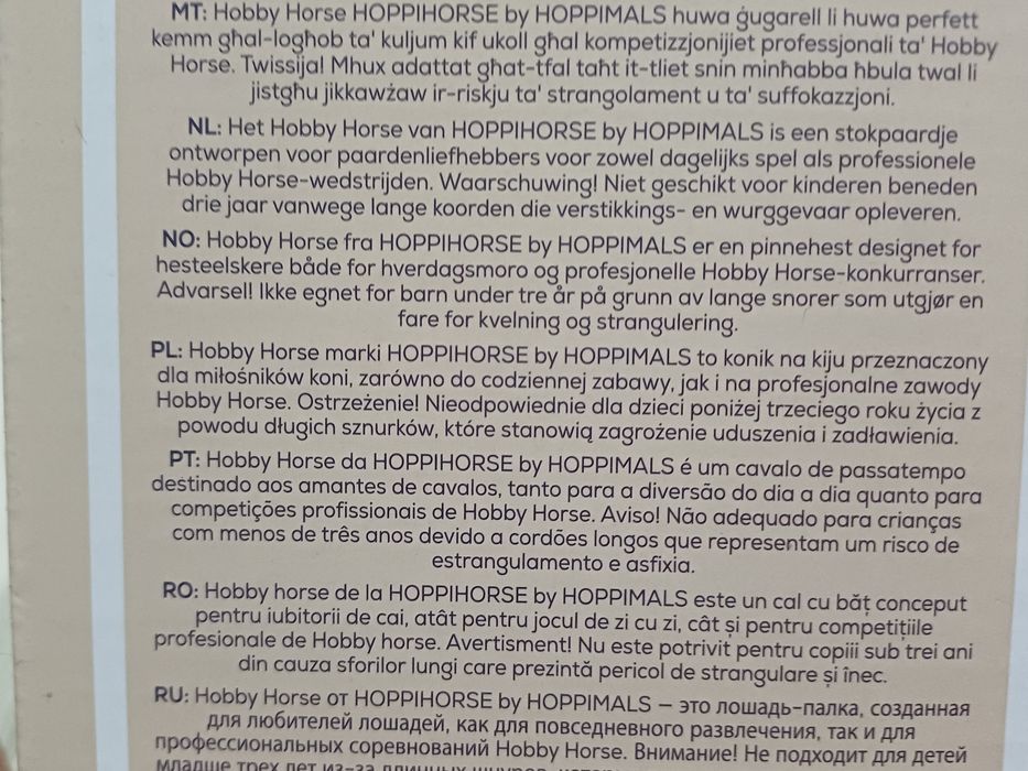 NOWY Hobby horse koń na kiju A3 Hoppihorse czarny