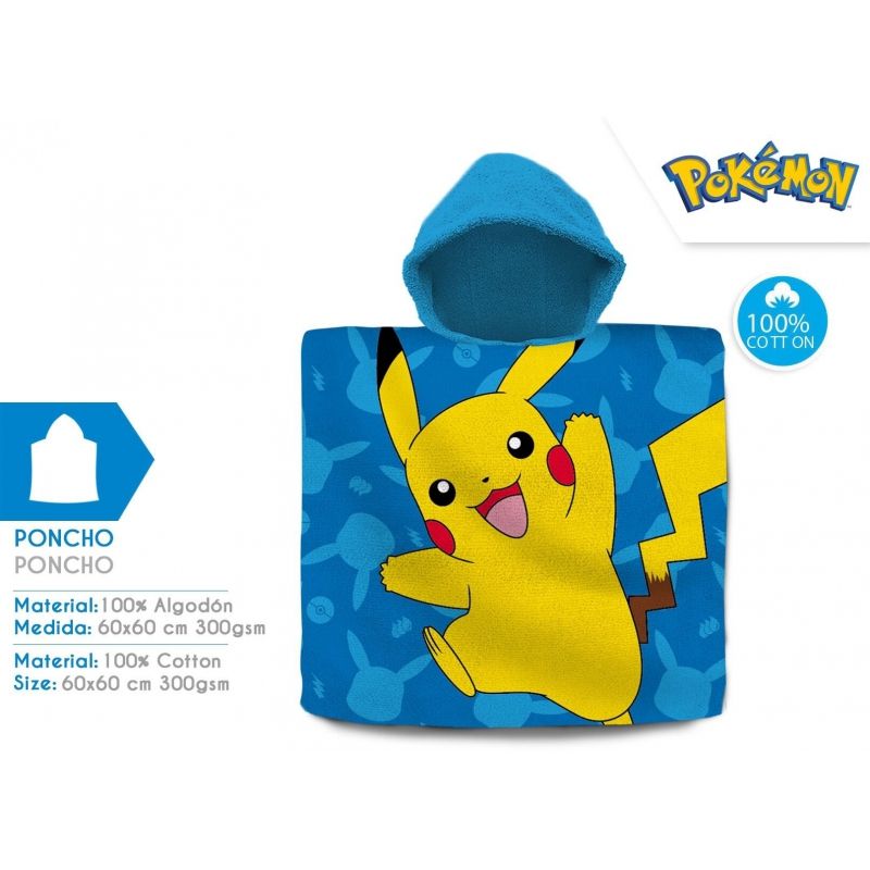 Pokemon Pikachu Ręcznik Dziecięcy Poncho Okrycie