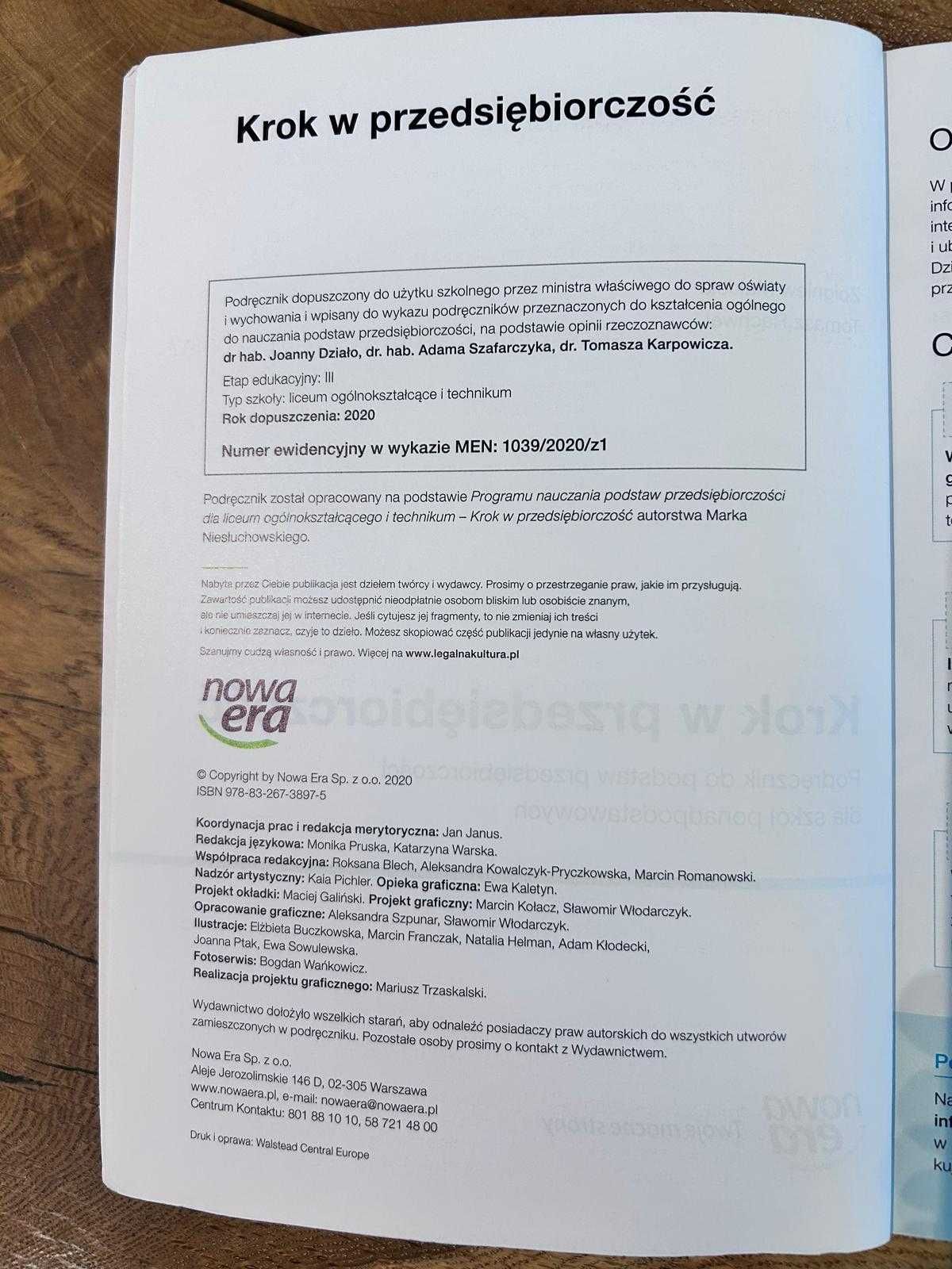 Krok  w przedsiębiorczość. NOWA ERA